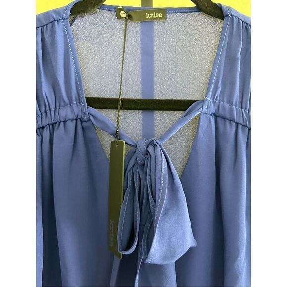 Revolve Krisa Los Angeles Chiffon Blouse in Royal Blue Size XS - Picture 4 of 6